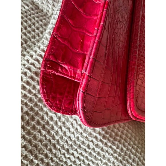 Brahmin Amata Red Croc Embossed Leather Handbag & Wallet. See ALL Photos! - Picture 4 of 10
